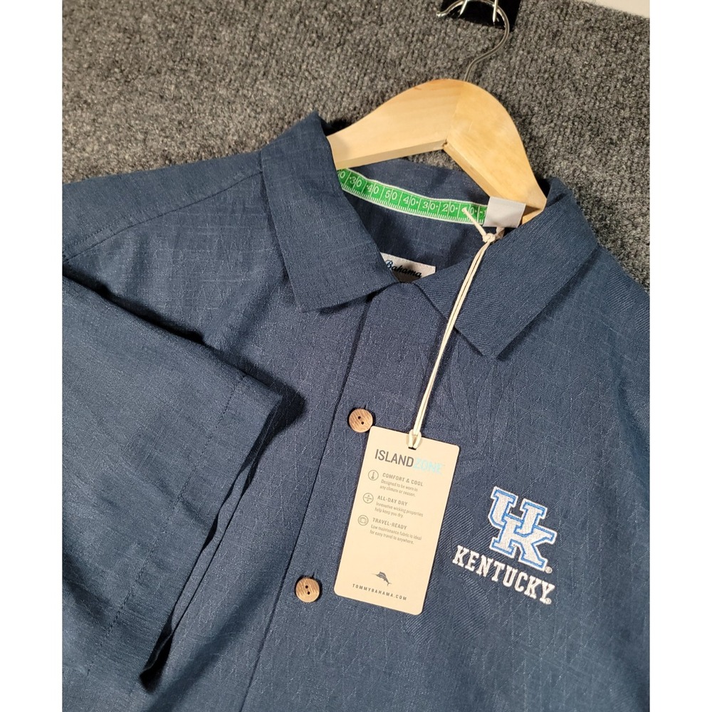 Tommy Bahama University of Kentucky Wildcats Polo Mens Medium Silk Football NWT